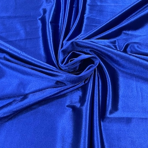 Spandex Luxury Fabric - Royal Blue - Shiny Polyester Spandex Stretch Fabric Sold By The Yard - 20% Spandex (Pick a Size)