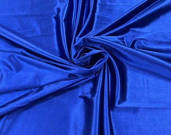 Spandex Luxury Fabric - Royal Blue - Shiny Polyester Spandex Stretch Fabric Sold By The Yard - 20% Spandex (Pick a Size)