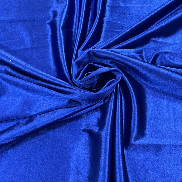 Spandex Luxury Fabric - Royal Blue - Shiny Polyester Spandex Stretch Fabric Sold By The Yard - 20% Spandex (Pick a Size)