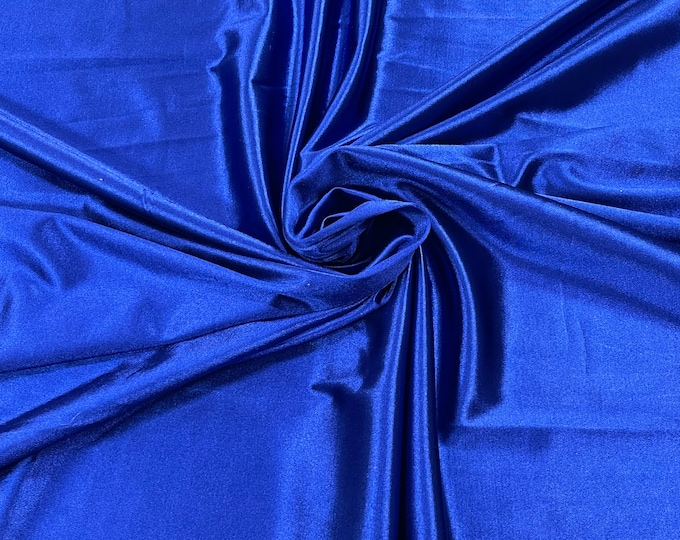 Spandex Luxury Fabric - Royal Blue - Shiny Polyester Spandex Stretch Fabric Sold By The Yard - 20% Spandex (Pick a Size)