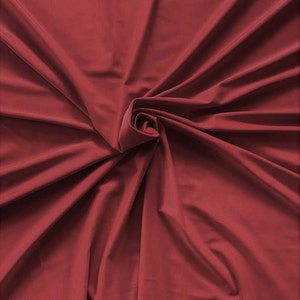 Burgundy Shiny Milliskin Nylon Spandex Fabric 4 Way Stretch Prom-Gown-Dress, 58" Wide Sold by The Yard (Pick a Size)