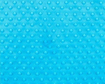 Turquoise Minky Dimple Dot Fabric: 58" Wide Polyester Cuddle Material