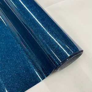 Royal Blue Glitzer Glitzer Polsterstoff Vinyl Stoff - 130cm Breit