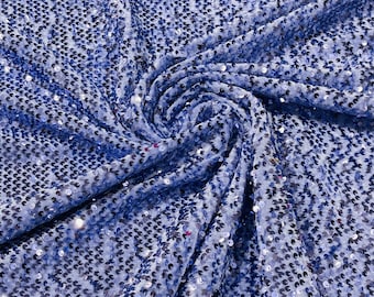 Lilac Sequin Velvet Fabric: 2-Way Stretch, 58/60" Wide