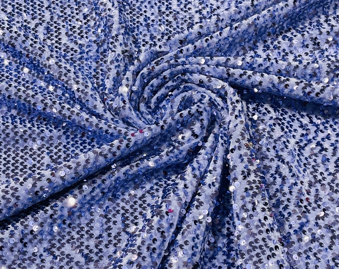 Sequins Velvet Fabric - Lilac - 2 Way Stretch Velvet With Partial Luxury Sequins  5mm Shining Sequin Velvet 58/60” (Choose The Quantity)