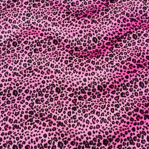 Pink Cheetah Print Velboa Faux Fur Fabric | Cheetah Animal print Velboa Fabric Sold By The Yard - 58"/60" Wide