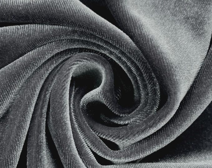 Dark Gray Stretch Velvet Fabric: 60" Wide, Apparel, Costume Mia Fabrics