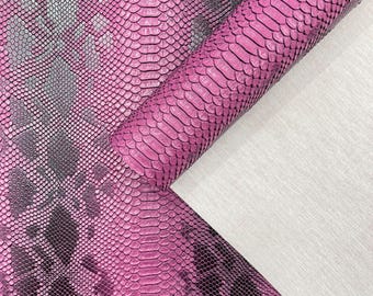 Passion Purple Faux Viper Snake Skin Vinyl-faux Leather-3D Scales-sold Vinyl For upholstery  By The Yard