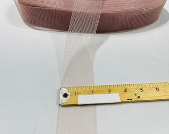 2 Inch Blush Crinoline Horsehair Braid Trim-Wedding-Bridal-Decorations-Crafts-Sold By The Yard (Pick a Size )