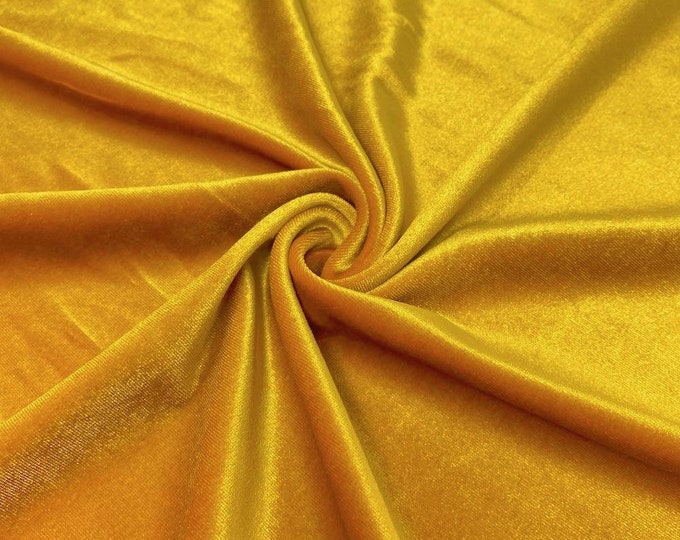 Mia Fabrics Gold Stretch Velvet Fabric 60'' Wide, Sewing, Apparel, Costume, Craft {Choose quantity}