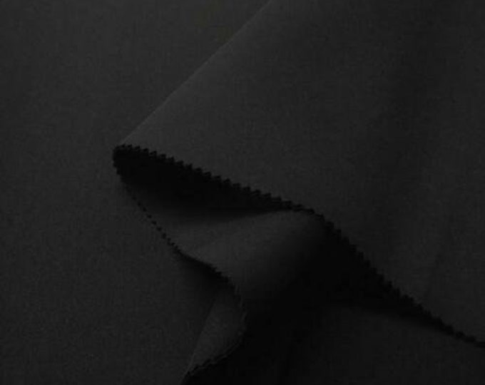 Mia's Fabrics Inc, Scuba Fabric - Black - Neoprene Polyester Spandex 58/60" - Nylon Spandex Fabric Sold By The Yard (Pick a Size)