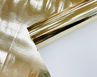 Light Gold Chrome Mirror Vinyl Fabric: Reflective Upholstery Material