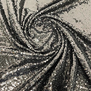 Black Sequins Taffeta Fabric by the Yard - Embroidery Sequin On a Taffeta 58/60”For Tablecloths/Runners/Curtains