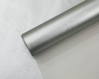 Metaliczny srebrny materiał winylowy Marine: wodoodporna tapicerka ze skóry ekologicznej – szerokość 54 cali