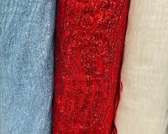 Glitter Mesh | Glitter Fabric On Tulle By The Yard for Wedding Decor/Bridal/Prom