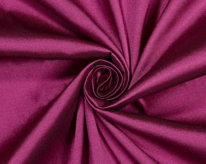 Magenta Taffeta Stretch Fabric 2-Way Stretch, Spandex Polyester 58" Wide Sold by The Yard