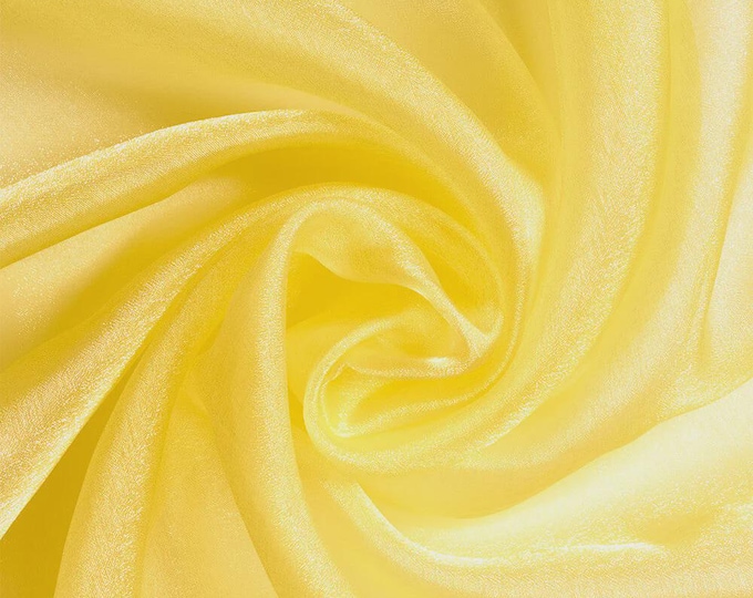 Lemon Sparkle Crystal Sheer Organza Fabric: 60" Wide, By The Yard