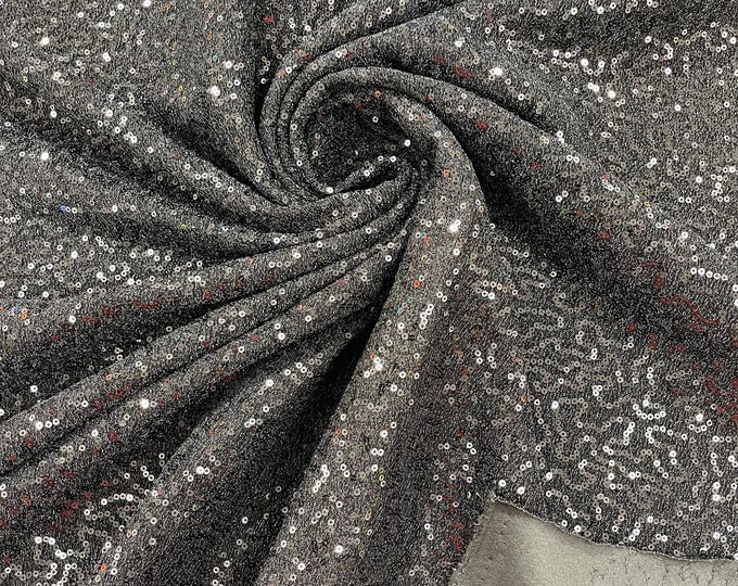 Black 4 Way Stretch Lurex Fabric By Yard, Shiny Sequins Lurex Fabric, Luxury Sequin Lurex Fabric, Lurex Sequin Fabric, Metallic Lurex Fabric