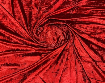 Burnt Orange Stretch Crushed Velvet Fabric: 58/60" Wide, Rayon Spandex Blend