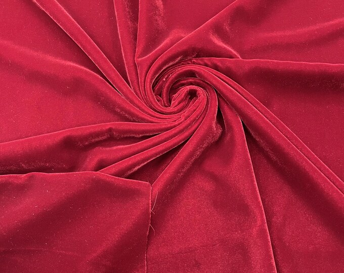 Burgundy Micro Velvet by the yard, Micro Velvet Fabric 54'' Wide, Velvet Fabric, Sewing, Apparel, Costume, Craft {Choose quantity}