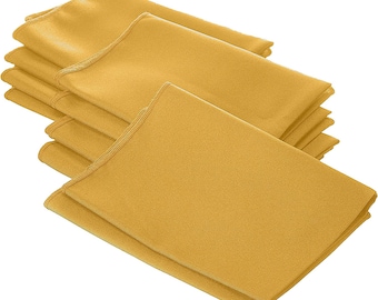 Gold Polyester Poly Poplin Napkin 18 by 18-Inch, Napkins Ideal for Parties, Weddings and Dinners
