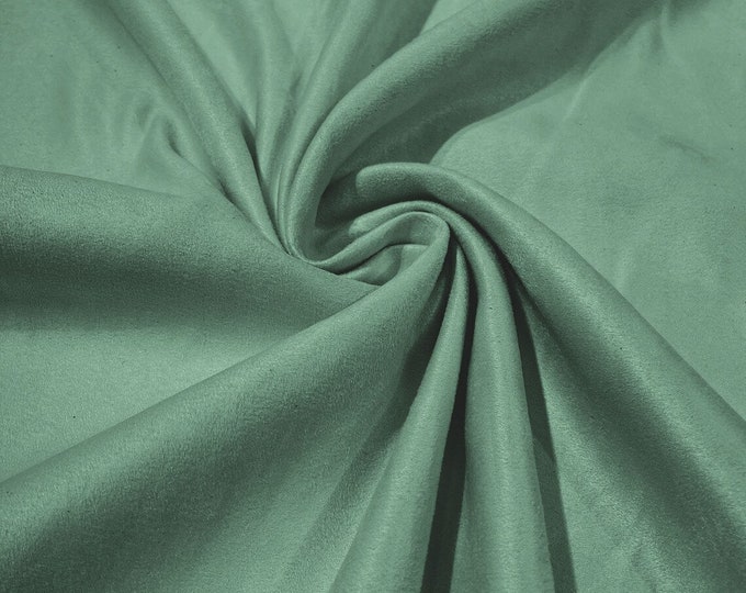 58" Faux Micro Suede Fabric - Seafoam - Polyester Micro Suede Fabric for Upholstery / Crafts / Costume Sold By The Yard