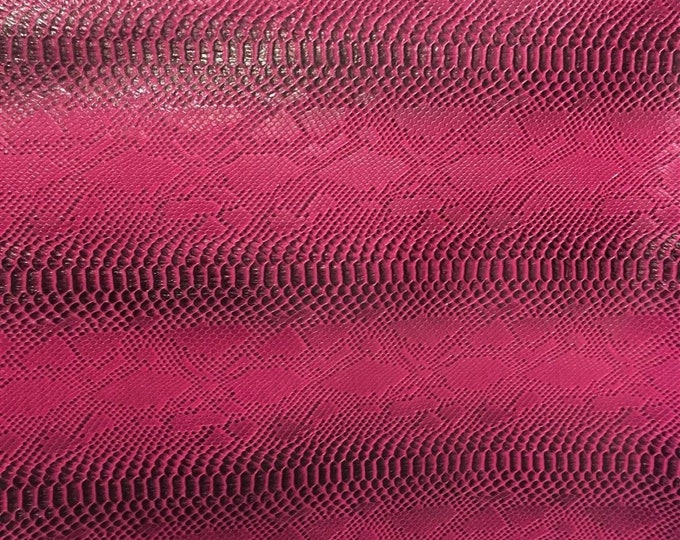 Magenta Faux Viper Snake Skin Vinyl-faux Leather-3D Scales-sold Vinyl For upholstery  By The Yard