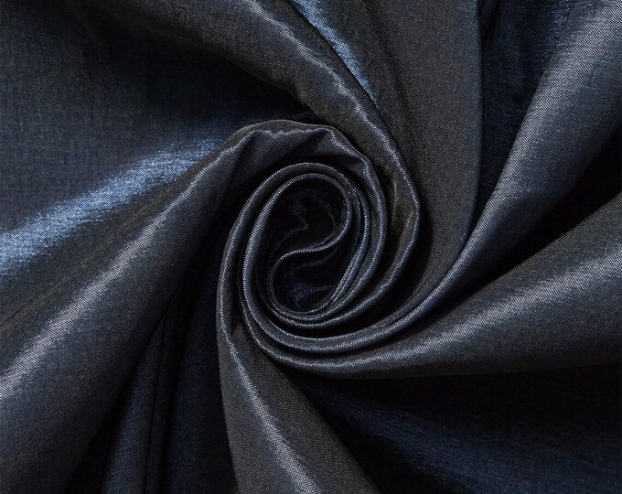 Navy Blue Taffeta Stretch Fabric 2-Way Stretch, Spandex Polyester 58" Wide Sold by The Yard