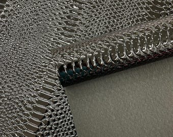 Black 3D Snake Embossed Vinyl Fabric: Faux Leather Upholstery