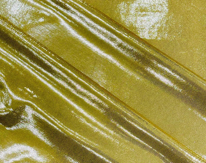 Gold Foggy Foil all over Foil Metallic Spandex Fabric: Stretch Swimwear Costume 60" Wide