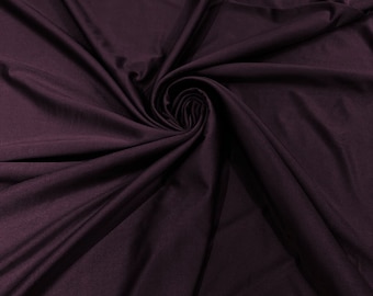 Eggplant Shiny Milliskin Spandex Fabric: 4-Way Stretch, 58" Wide