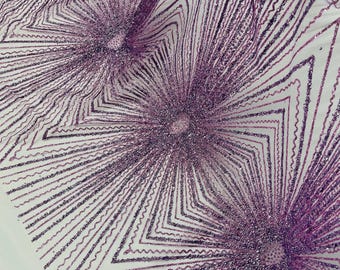 Lavender Sparkling Glitter Mesh Fabric By The Yard, Glitters and Sequins Damask Geometric Glitter Fabric Wedding Bridal Decor Prom Glitter