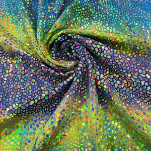 Dragon Scales Iridescent Foil Tie Dye Spandex Fabric - 4 Way Stretch