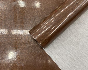 Brown Sparkle Glitter Upholstery Vinyl Fabric - 54" Wide