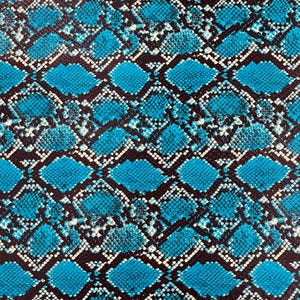 Turquoise Snake Patterned Caribbean Turquoise Snake Skin Embossed Vinyl: Python Faux Leather ...