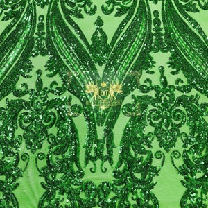 Emerald Green Damask Embossed Velvet Upholstery Drapery Fabric – Fashion  Fabrics LLC