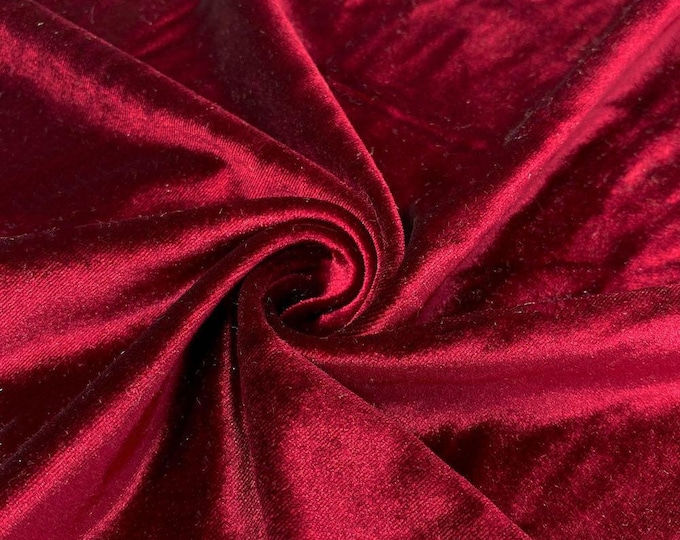 Wine Stretch Velvet Fabric 60'' Wide, Sewing, Apparel, Costume, Craft {Choose quantity}