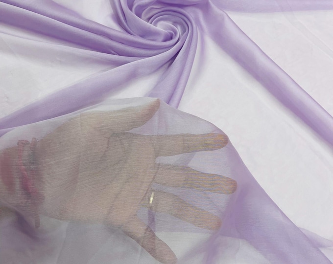 Lilac Polyester Two-Tone Chiffon Fabric by the Yard, Bridal Chiffon Fabric, Two-Tone Chiffon Fabric | Chiffon Two Tone Sheer Fabric