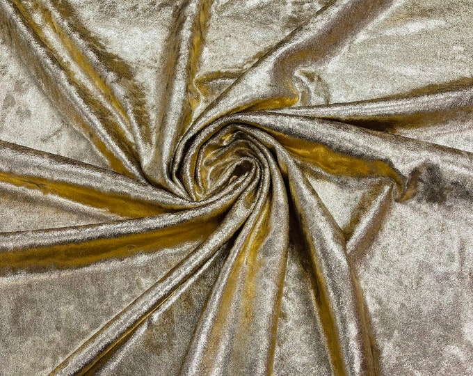 Gold Foiled Stretch Velvet By The Yard | Velvet Fabric | Foiled Velvet 4Way Stretch 60'' Wide, Sewing, Apparel, Mia Fabrics Inch
