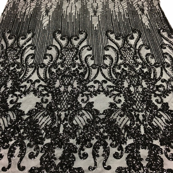 Black Sequin Lace Eb3048