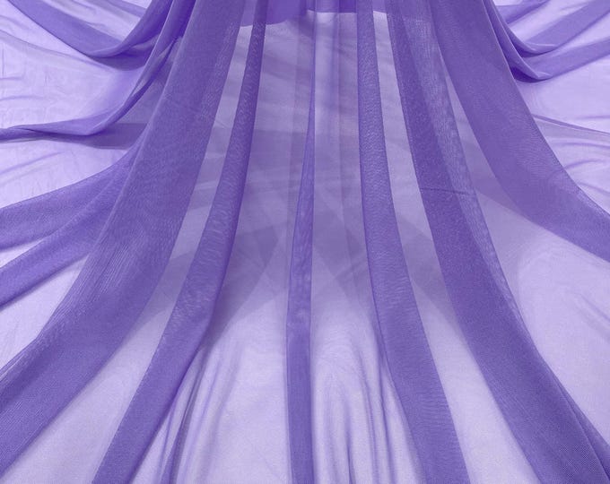 Lilac Power Mesh Fabric, 4-Way Stretch, 60" Wide, By The Yard