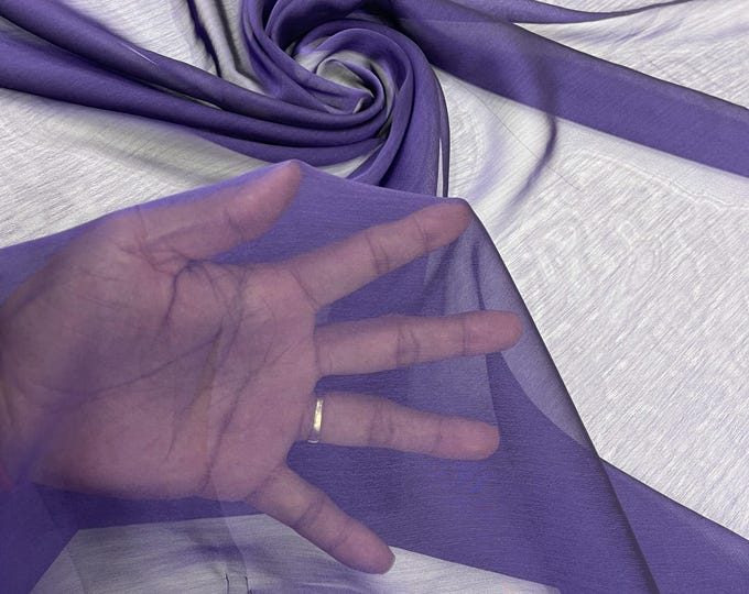 Purple Polyester Two-Tone Chiffon Fabric by the Yard, Bridal Chiffon Fabric, Two-Tone Chiffon Fabric | Chiffon Two Tone Sheer Fabric
