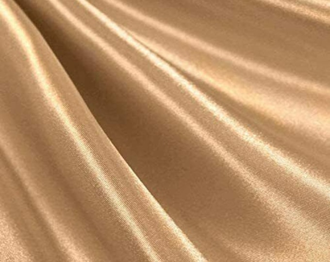 Champagne Stretch Imitation Silk Satin Charmeuse - 2 Way Slight Stretch- 58/60" - (Choose The Quantity)