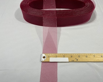 2 Inch Burgundy Crinoline Horsehair Braid Trim-Wedding-Bridal-Decorations-Crafts-Sold By The Yard (Pick a Size )