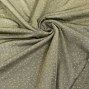 Gold/Black Shimmer Fabric With Rhinestones Glitter Fabric by the yard, Luxury Sparkle Fabric, Stretch Glimmer Lurex Fabric for Prom-Gown