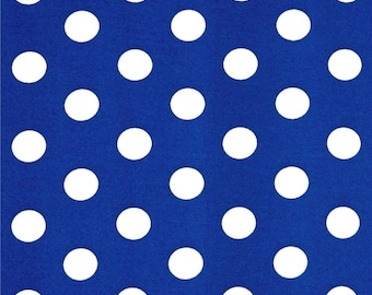 Mia's Fabrics Inc, Royal Blue/White Small Polka Dot Poly Cotton Fabric by The Yard, 58”/60” (Pick a Size)