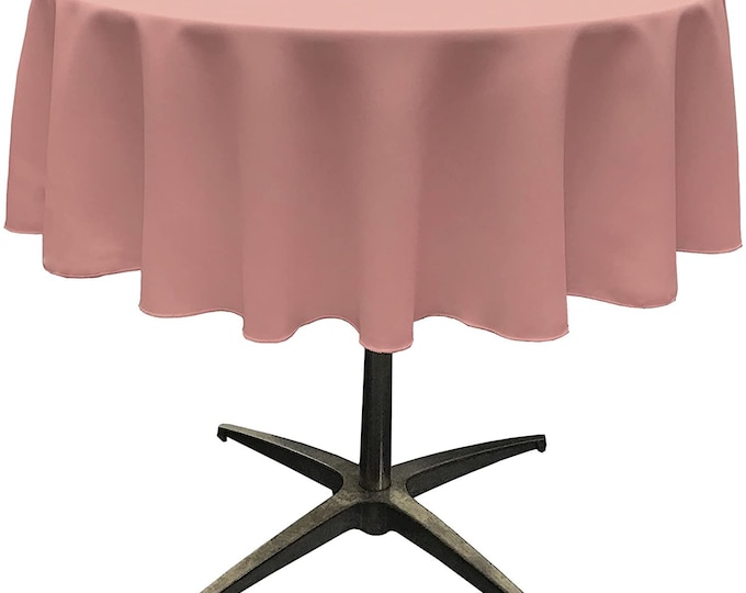 Mia's Fabrics Inc,Dusty Rose Tablecloth Polyester Poplin Tablecloth Inch Round Banquet Polyester Cloth, Wrinkle Resist Quality (Pick a Size)