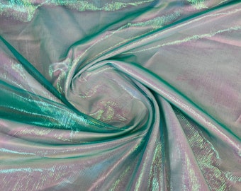 Mia's Fabrics Inc, Crush Iridescent Teal Shimmer Organza Fabric 45" Wide, C#8 Sells by The Yard