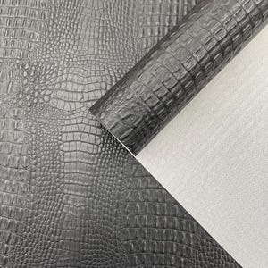 Black Crocodile Marine Vinyl Fabric: Waterproof Outdoor Upholstery - Auto/Boat