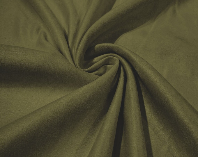 58" Faux Micro Suede Fabric - Sage Green - Polyester Micro Suede Fabric for Upholstery / Crafts / Costume Sold By The Yard